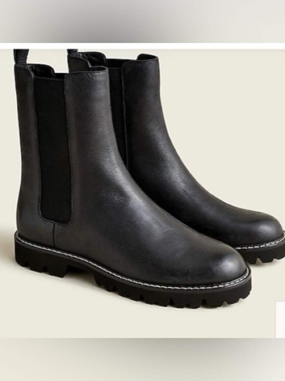 J. Crew Women’s  Chelsea Gwen black Lug Boots 10.5
